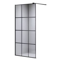 ŚCIANKA PRYSZNICOWA SH04F CZARNA 120 CM 8 MM SH04F-BL-120
