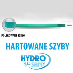 ŚCIANKA PRYSZNICOWA SH04E CZARNA 110 CM 8 MM SH04E-BL-110