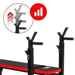 ŁAWKA DO ĆWICZEŃ PŁASKA POD SZTANGĘ REGULOWANA STOJAKI RP04 RP04