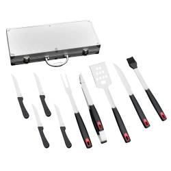 ZESTAW AKCESORIÓW DO GRILA BBQ-A2 ZE STALI NIERDZEWNEJ 9w1 + WALIZKA BBQ-A2