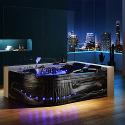 WANNA Z HYDROMASAŻEM JACUZZI Venezia 761 180x120 CZARNA FALA PRAWA VENEZIA-761R-BL-W