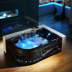 WANNA Z HYDROMASAŻEM JACUZZI Venezia 761 180x120 CZARNA FALA PRAWA VENEZIA-761R-BL-W