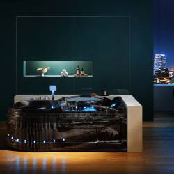 WANNA Z HYDROMASAŻEM JACUZZI Venezia 761 180x120 CZARNA FALA PRAWA VENEZIA-761R-BL-W