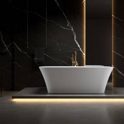 WANNA WOLNOSTOJĄCA VIANA 511C BIAŁA PRZELEW ZŁOTY 170x80 CM VIANA-511C-P-GL