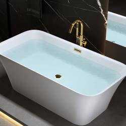WANNA WOLNOSTOJĄCA VIANA 511C BIAŁA PRZELEW ZŁOTY 170x80 CM VIANA-511C-P-GL