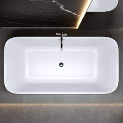 WANNA WOLNOSTOJĄCA VIANA 511C BIAŁA PRZELEW CHROM 170x80 CM VIANA-511C-170X80