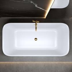 WANNA WOLNOSTOJĄCA VIANA 511B BIAŁA PRZELEW ZŁOTY 160x80 CM VIANA-511B-P-GL