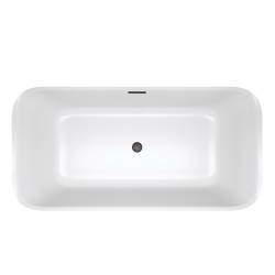 WANNA WOLNOSTOJĄCA VIANA 511B BIAŁA PRZELEW CZARNY 160x80 CM VIANA-511B-P-BL