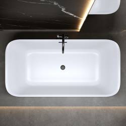 WANNA WOLNOSTOJĄCA VIANA 511B BIAŁA PRZELEW CZARNY 160x80 CM VIANA-511B-P-BL