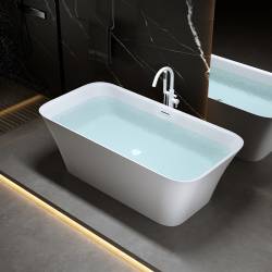 WANNA WOLNOSTOJĄCA VIANA 511B BIAŁA PRZELEW BIAŁY POŁYSK 160x75 CM VIANA-511B-P-WH