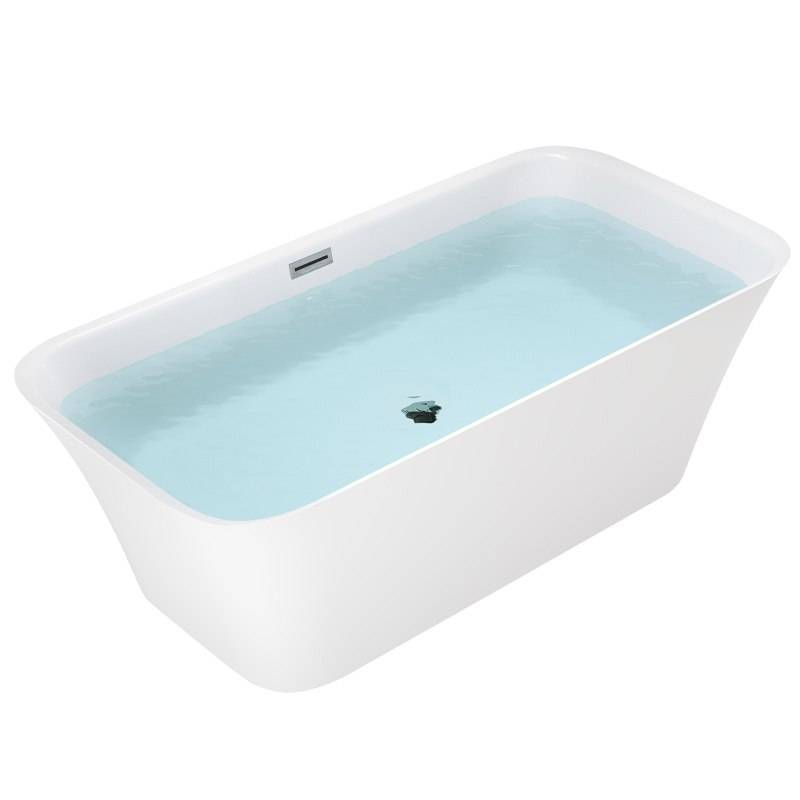 WANNA WOLNOSTOJĄCA VIANA 511A BIAŁA PRZELEW CHROM 150x75 CM VIANA-511A-150X75