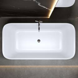 WANNA WOLNOSTOJĄCA VIANA 511A BIAŁA PRZELEW CHROM 150x75 CM VIANA-511A-150X75