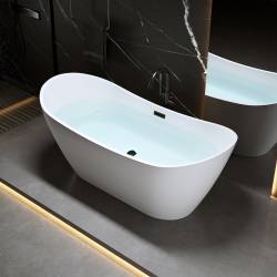 WANNA WOLNOSTOJĄCA RICA 513D BIAŁA PRZELEW CZARNY 180x80 CM RICA-513D-P-BL