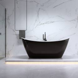 WANNA WOLNOSTOJĄCA RICA 513C CZARNA PRZELEW CZARNY 170x75 CM RICA-513C-BL-P-BL
