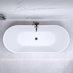WANNA WOLNOSTOJĄCA RICA 513C CZARNA PRZELEW CZARNY 170x75 CM RICA-513C-BL-P-BL