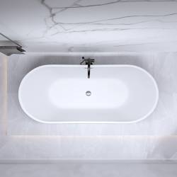 WANNA WOLNOSTOJĄCA RICA 513C CZARNA PRZELEW CHROM 170x75 CM RICA-513C-BL-170X75