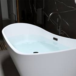 WANNA WOLNOSTOJĄCA RICA 513C BIAŁA PRZELEW CZARNY 170x75 CM RICA-513C-P-BL