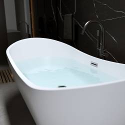 WANNA WOLNOSTOJĄCA RICA 513C BIAŁA PRZELEW CHROM 170x75 CM RICA-513C-170X75