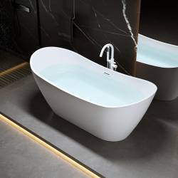 WANNA WOLNOSTOJĄCA RICA 513C BIAŁA PRZELEW BIAŁY POŁYSK 170x75 CM RICA-513C-P-WH