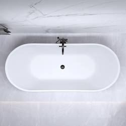 WANNA WOLNOSTOJĄCA RICA 513B CZARNA PRZELEW CZARNY 160x75 CM RICA-513B-BL-P-BL