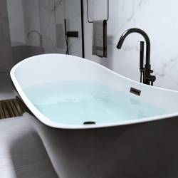 WANNA WOLNOSTOJĄCA RICA 513B CZARNA PRZELEW CZARNY 160x75 CM RICA-513B-BL-P-BL