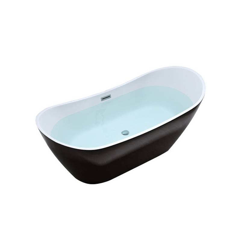 WANNA WOLNOSTOJĄCA RICA 513B CZARNA PRZELEW CHROM 160x75 CM RICA-513B-BL-160X75