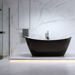 WANNA WOLNOSTOJĄCA RICA 513B CZARNA PRZELEW CHROM 160x75 CM RICA-513B-BL-160X75
