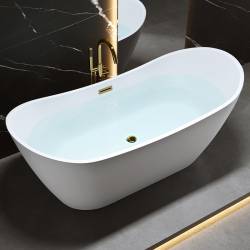 WANNA WOLNOSTOJĄCA RICA 513A BIAŁA PRZELEW ZŁOTY 150x75 CM RICA-513A-P-GL