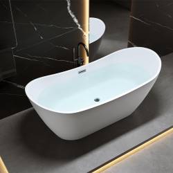 WANNA WOLNOSTOJĄCA RICA 513A BIAŁA PRZELEW CHROM 150x75 CM RICA-513A-150X75