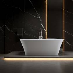 WANNA WOLNOSTOJĄCA VIANA 511B BIAŁA PRZELEW CHROM 160x80 CM VIANA-511B-160X80
