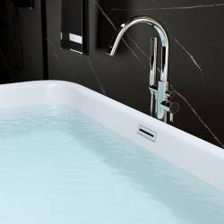 WANNA WOLNOSTOJĄCA VIANA 511B BIAŁA PRZELEW CHROM 160x80 CM VIANA-511B-160X80
