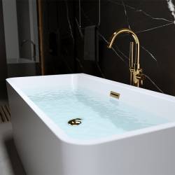 WANNA WOLNOSTOJĄCA PRZYŚCIENNA SOFIA 515D BIAŁA PRZELEW ZŁOTY 170x75 CM SOFIA-515D-P-GL