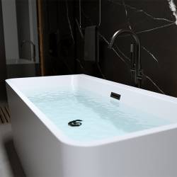 WANNA WOLNOSTOJĄCA PRZYŚCIENNA SOFIA 515D BIAŁA PRZELEW CZARNY 170x75 CM SOFIA-515D-P-BL