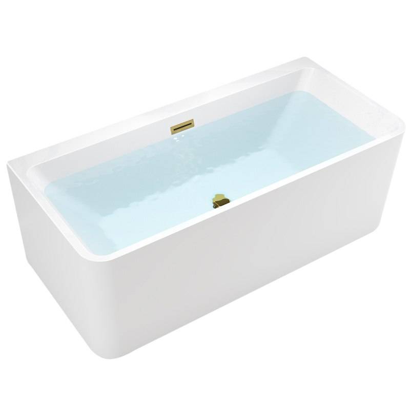 WANNA WOLNOSTOJĄCA PRZYŚCIENNA SOFIA 515C BIAŁA PRZELEW ZŁOTY 160x75 CM SOFIA-515C-P-GL