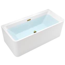 WANNA WOLNOSTOJĄCA PRZYŚCIENNA SOFIA 515B BIAŁA PRZELEW ZŁOTY 150x75 CM SOFIA-515B-P-GL