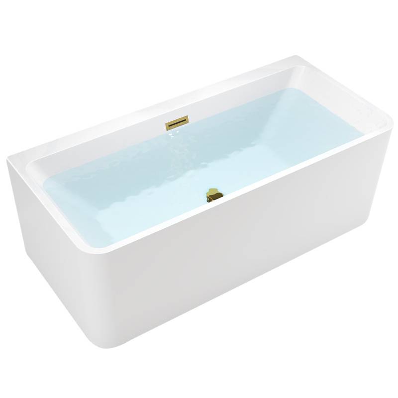 WANNA WOLNOSTOJĄCA PRZYŚCIENNA SOFIA 515B BIAŁA PRZELEW ZŁOTY 150x75 CM SOFIA-515B-P-GL