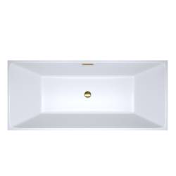 WANNA WOLNOSTOJĄCA PRZYŚCIENNA SANTA 507C BIAŁA PRZELEW ZŁOTY 170x75 CM SANTA-507C-P-GL