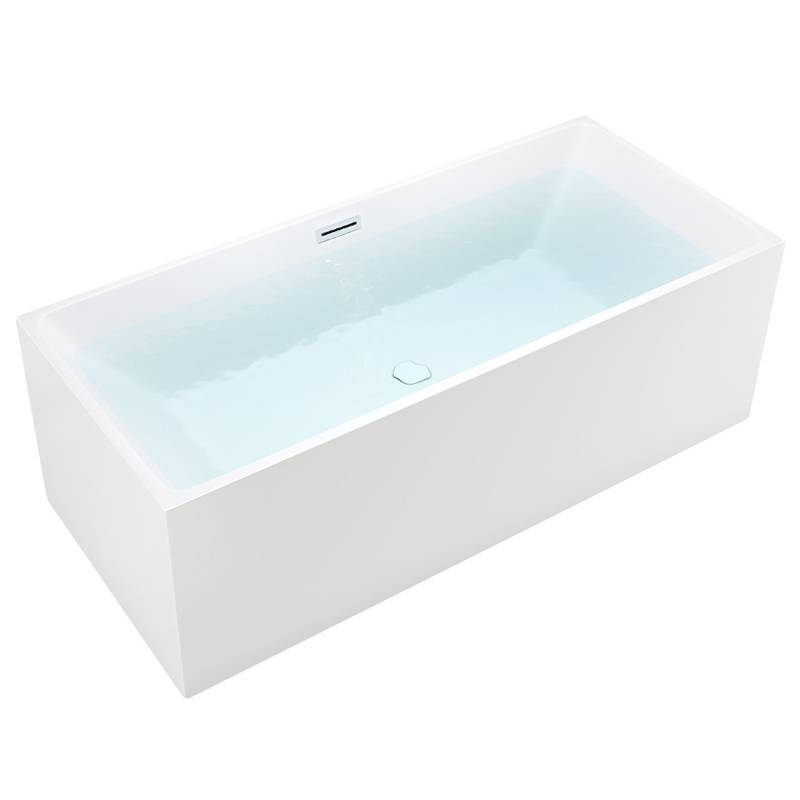 WANNA WOLNOSTOJĄCA PRZYŚCIENNA SANTA 507B BIAŁA PRZELEW BIAŁY POŁYSK 160x75 CM SANTA-507B-P-WH