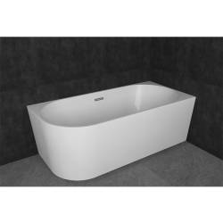 WANNA WOLNOSTOJĄCA PRZYŚCIENNA MERA 509C PRAWA BIAŁA PRZELEW CHROM 160x75CM MERA-509C-R-160X75