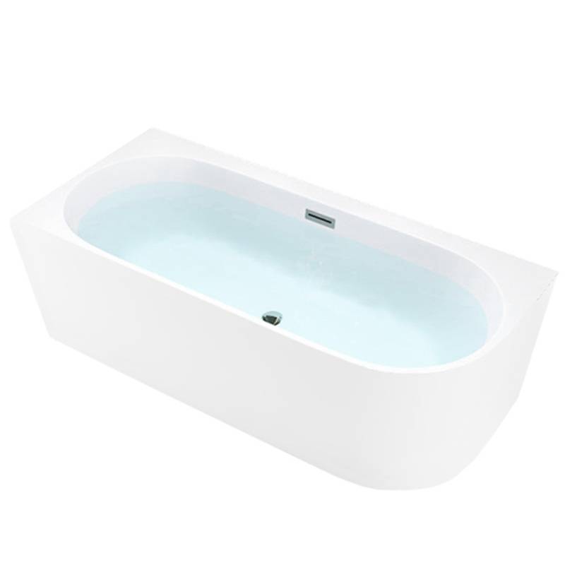 WANNA WOLNOSTOJĄCA PRZYŚCIENNA MERA 509B LEWA BIAŁA PRZELEW CHROM 150x75 CM MERA-509B-L-150X75
