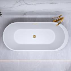 WANNA WOLNOSTOJĄCA PORTO 503B CZARNA PRZELEW ZŁOTY 170x75 CM PORTO-503B-BL-P-GL