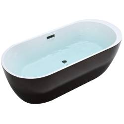 WANNA WOLNOSTOJĄCA PORTO 503B CZARNA PRZELEW CZARNY 170x75 CM PORTO-503B-BL-P-BL