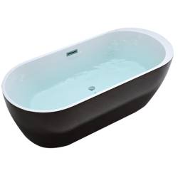 WANNA WOLNOSTOJĄCA PORTO 503B CZARNA PRZELEW CHROM 170x75 CM PORTO-503B-BL-170X75