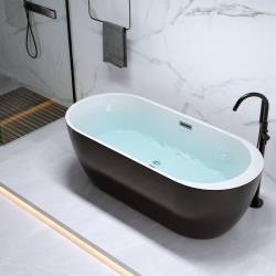 WANNA WOLNOSTOJĄCA PORTO 503B CZARNA PRZELEW CHROM 170x75 CM PORTO-503B-BL-170X75
