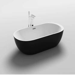 WANNA WOLNOSTOJĄCA PORTO 503B CZARNA PRZELEW CHROM 170x75 CM PORTO-503B-BL-170X75