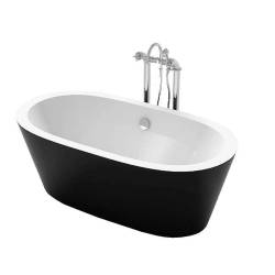 WANNA WOLNOSTOJĄCA PORTO 503B CZARNA PRZELEW CHROM 170x75 CM PORTO-503B-BL-170X75