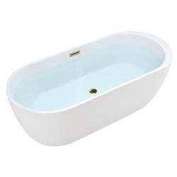 WANNA WOLNOSTOJĄCA PORTO 503B BIAŁA PRZELEW ZŁOTY 170x75 CM PORTO-503B-P-GL