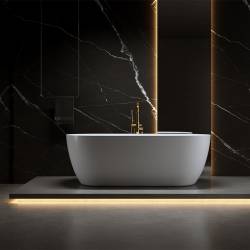 WANNA WOLNOSTOJĄCA PORTO 503B BIAŁA PRZELEW ZŁOTY 170x75 CM PORTO-503B-P-GL