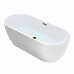 WANNA WOLNOSTOJĄCA PORTO 503B BIAŁA PRZELEW ZŁOTY 170x75 CM PORTO-503B-P-GL