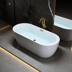 WANNA WOLNOSTOJĄCA PORTO 503B BIAŁA PRZELEW ZŁOTY 170x75 CM PORTO-503B-P-GL